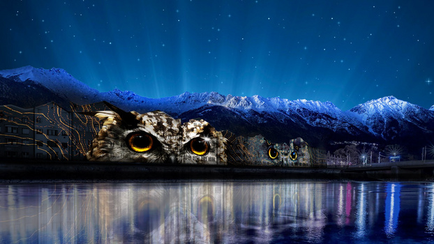 Lichterspiel, Innsbruck, Stubaital Lichterspiel an der bekannten Häuserfassade in Innsbruck