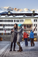 Skifahrer vor dem Goldenendachl 